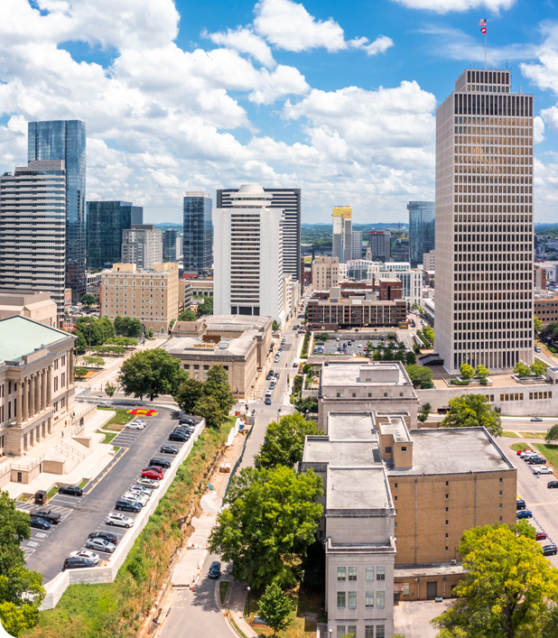 A view of the Nashville, Tennessee skyline